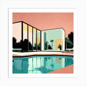 House With A Pool 2 Art Print