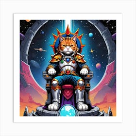 Cat On The Throne Art Print