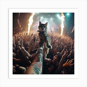 Cat On Stage 1 Art Print