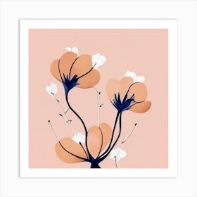 Peach Flowers Art Print