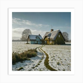 House In The Snow Art Print