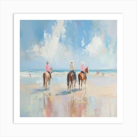 Horses On The Beach 1 Art Print