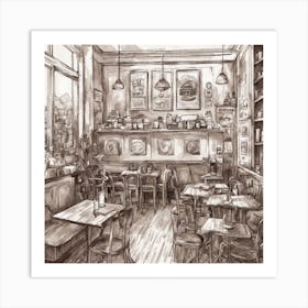 Cafe Interior Art Print