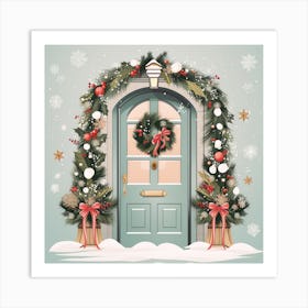 Christmas Door 10 Art Print