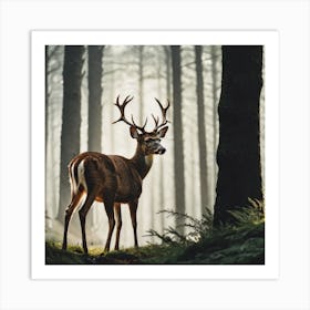 Deer In The Forest 10 Art Print