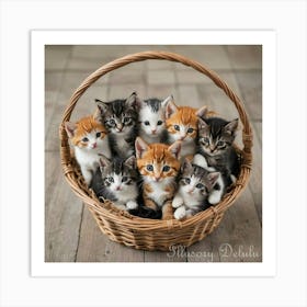 Basket of Kittens Art Print