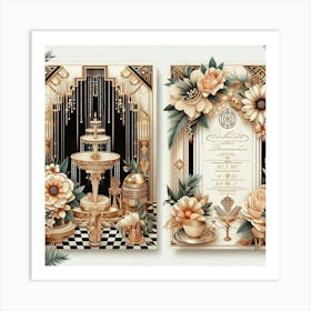 Deco Wedding Invitations 1 Art Print