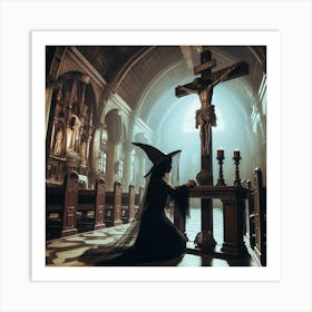 Witch On The Cross Art Print