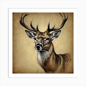 Deer Head 7 Art Print