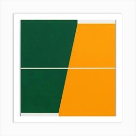 Green And Orange Squares Art Print