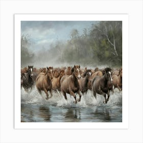 Herd Of Horses 4 Art Print