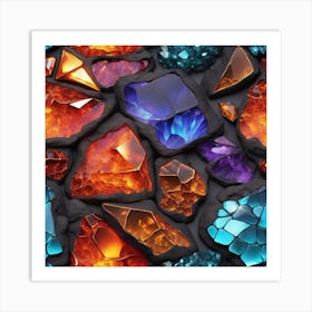 Colorful Gems Art Print