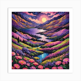 Night In The Mountains 1 Art Print