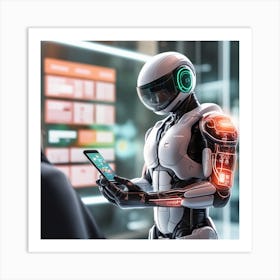 Futuristic Android Robot Art Print