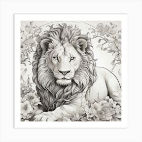 Lion In The Forest Art Print