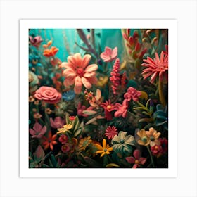 Organic Sculptur Flower Art Print