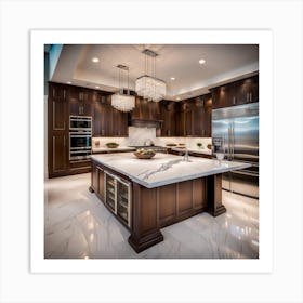 Kitchen With Marble Counter Tops Art Print