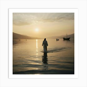 Jesus Walking In The Water 5 Art Print