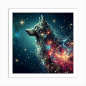 Wolf In Space 1 Art Print