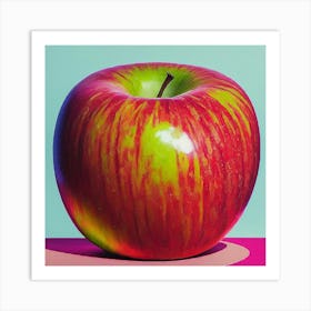 Apple On A Pink Background Art Print