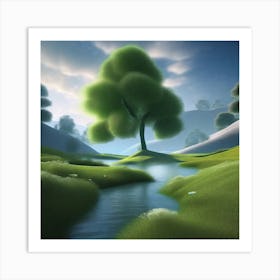 Tree In A Field 2 Art Print