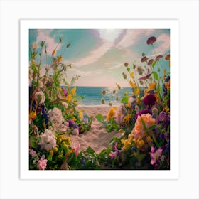 Flowers On The Beach 1 Art Print