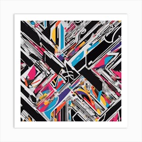 An Image Of A Tenth With Letters On A Black Background, In The Style Of Bold Lines, Vivid Colors, Gr (2) Art Print