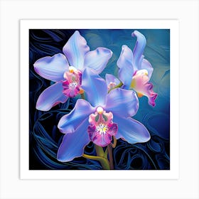 Blue Orchids 1 Art Print