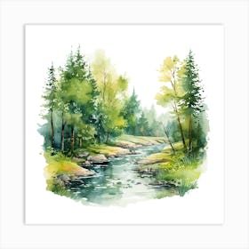 Watercolor Forest Art Print