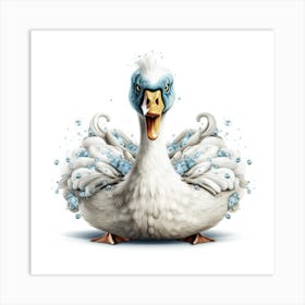 Duck On Ice Art Print