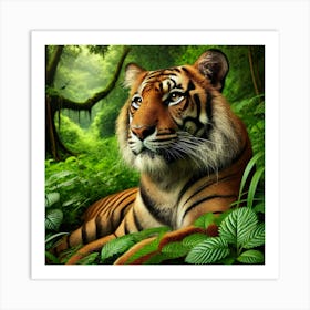 Tiger In The Jungle 2 Art Print