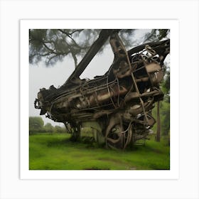 Abandoned Train Wreck Art Print