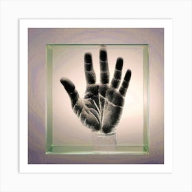 Handprint In Glass Art Print