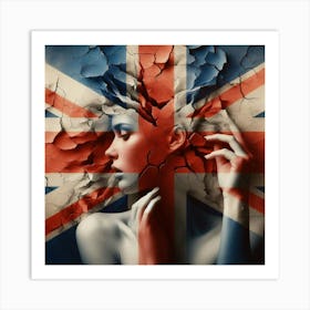 A british flag, a woman 3 Art Print