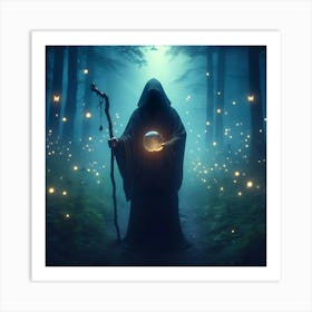 Shaman In The Forest Art Print