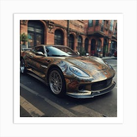 Gold Sports Car 26 Art Print