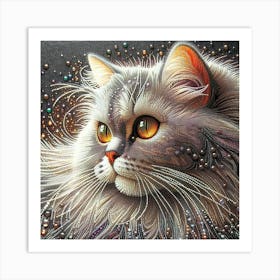 Feline Cat Creative Artwork Illustration 123 Art Print