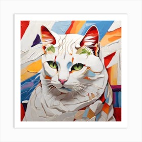 Abstract Cat Painting Art Print