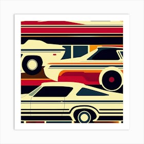 Vintage Muscle Cars Art Print