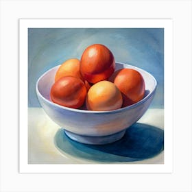 Watercolor Orange Eggs In A Bowl Art Print