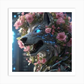 Cyber Wolf 1 Art Print