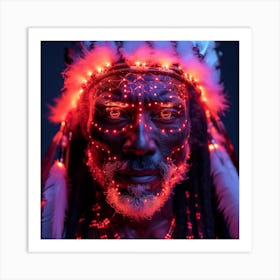 Indian Man With Glowing Eyes Art Print