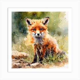 Cute Baby Fox Art Print