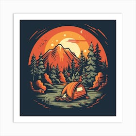 Camping In The Woods Art Print