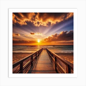 Sunset At The Beach 185 Art Print