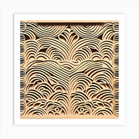 Wavy Pattern In Wood Art Print