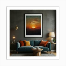 Sunset Over The Mountains Art Print