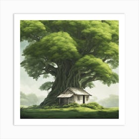 House Under The Tree Art Print