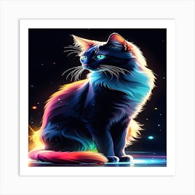 Colorful Cat Art Print