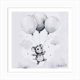 Mouse With Balloons 1 Art Print